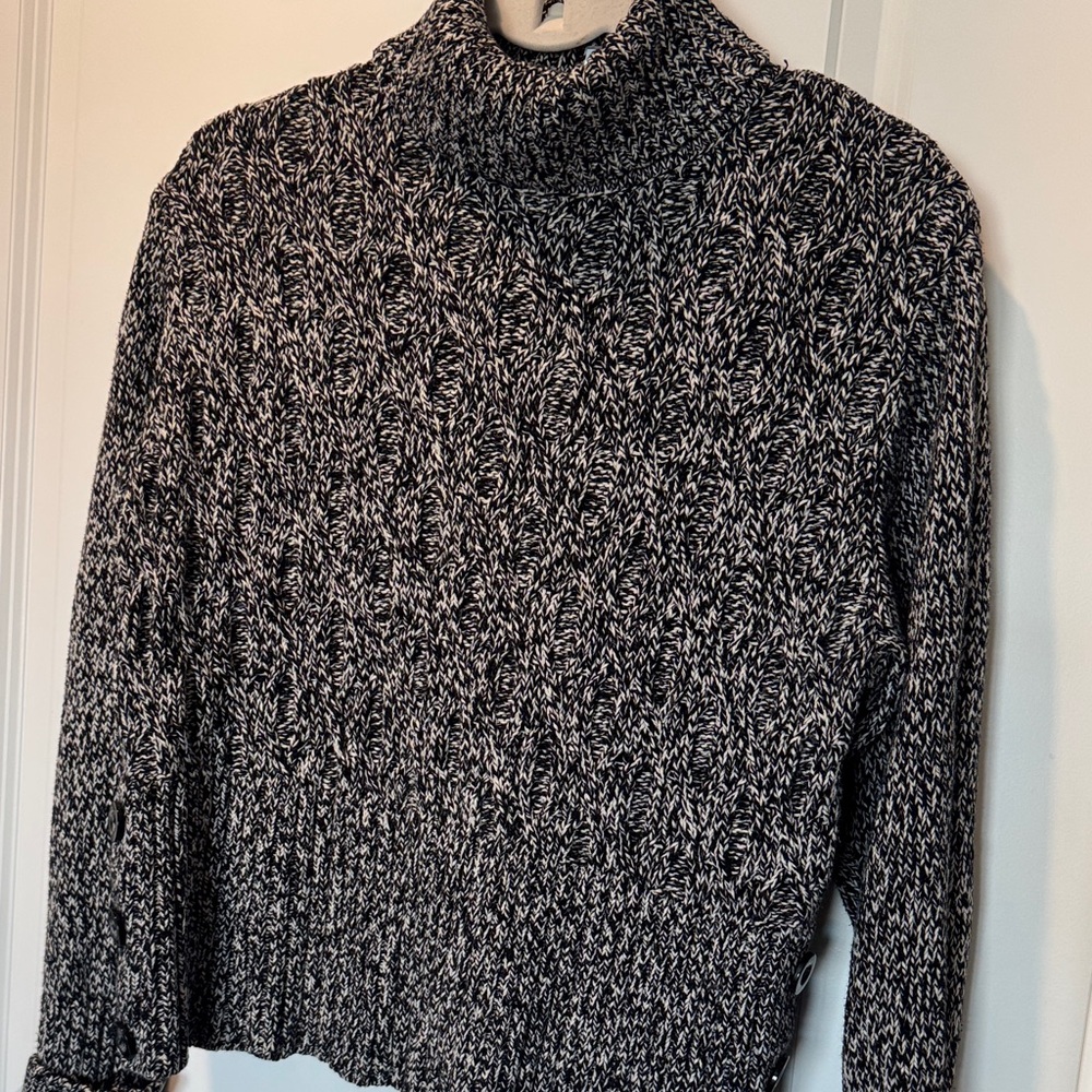 Apt. 9 Black and White Cowl Neck Sweater